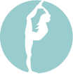 Blå logotyp Leas gymnastik