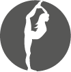 Grå logotyp Leas gymnastik