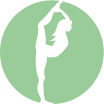 Grön logotyp Leas gymnastik